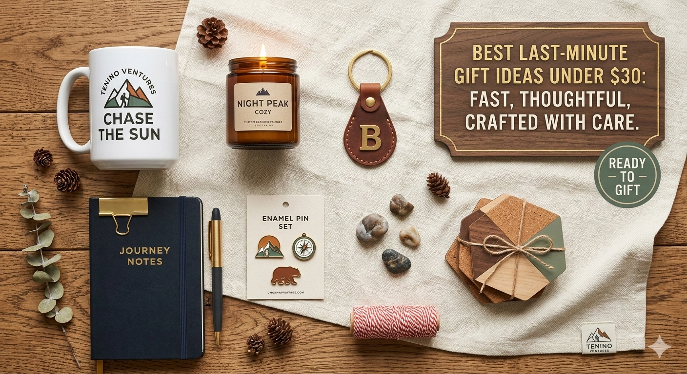 Last-minute gift ideas under $30 featuring fast shipping, thoughtful personalization, and quality craftsmanship for 2025