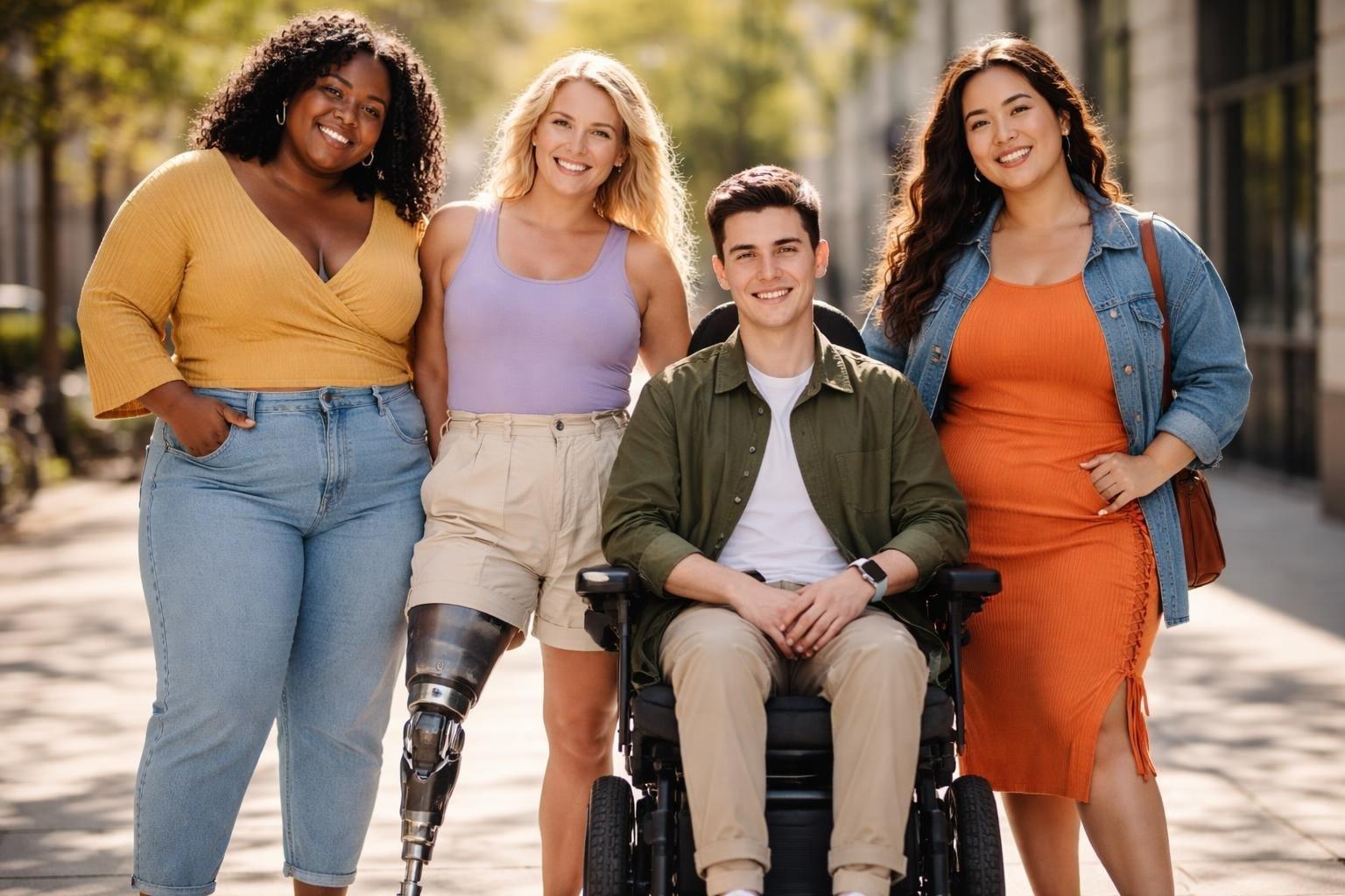 Inclusive fashion design process showcasing diverse sizing and adaptive features for clothing for all