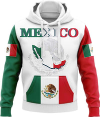 Tricolor Mexico Flag Hoodie with iconic green, white, and red design for comfort and heritage pride