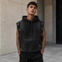Unisex Vintage Wash Sun Fade Sleeveless Hoodie