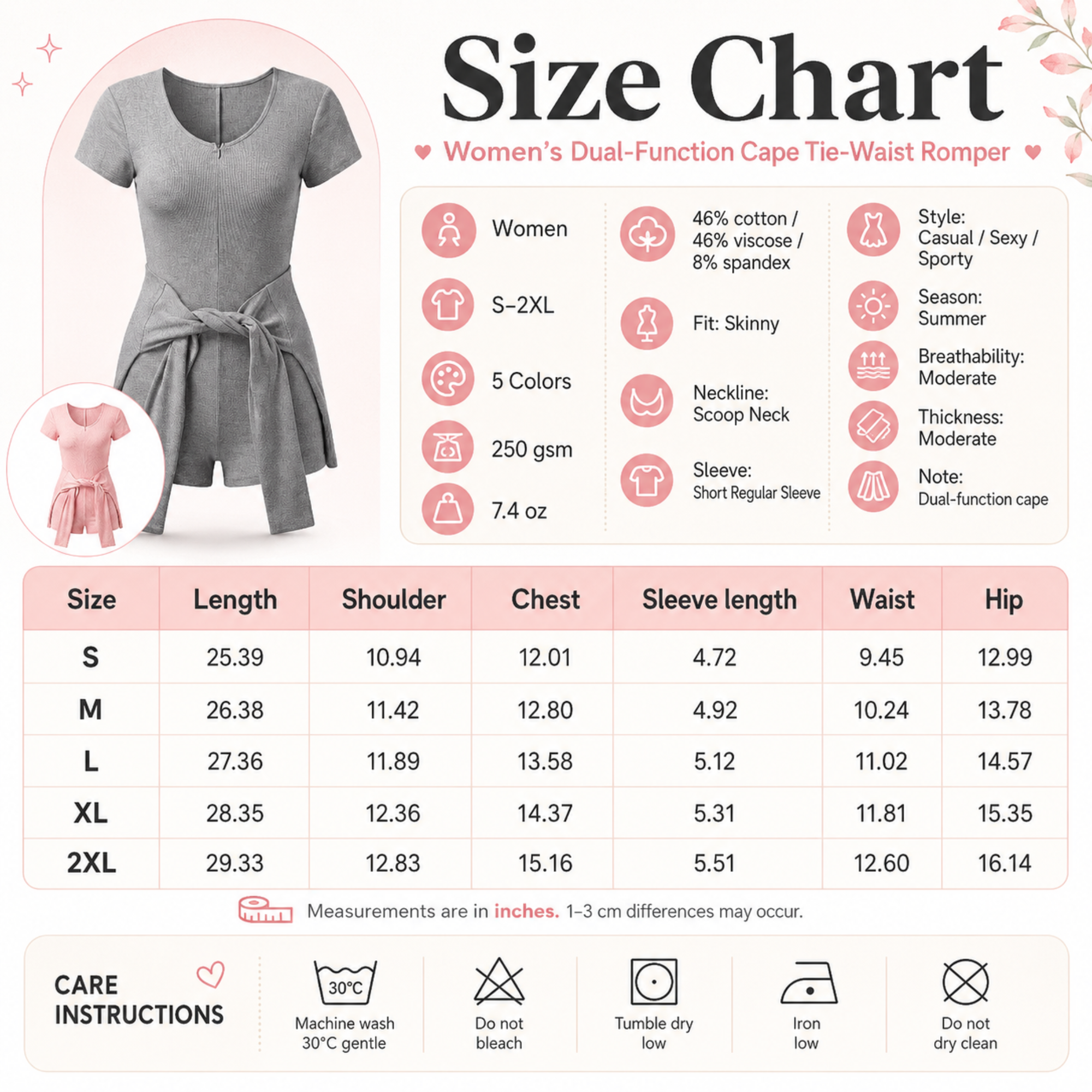 Women’s ribbed tie-waist cape romper with scoop neck and short sleeves in fitted Y2K athleisure style