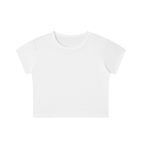 Women's Snow Washed Crop Top with vintage washed finish and breathable cotton-spandex fabric