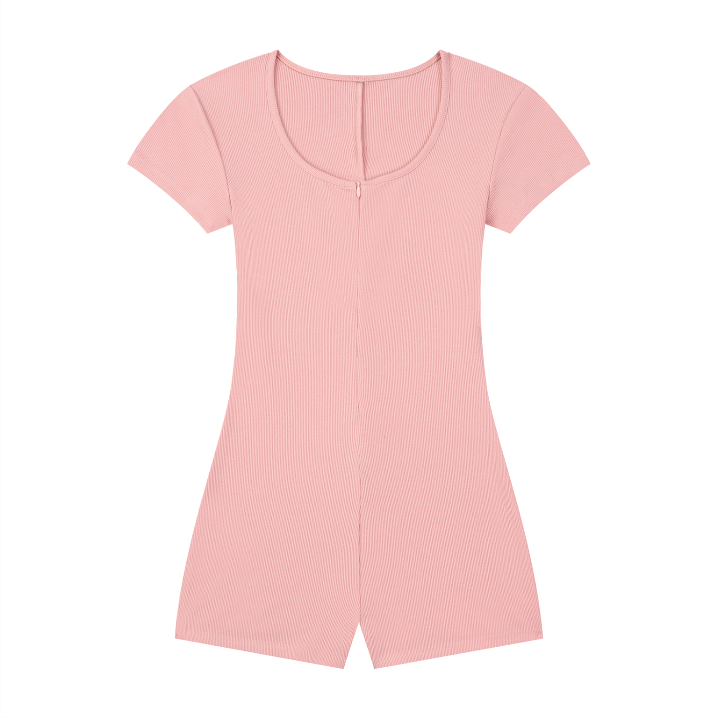 Women’s ribbed tie-waist cape romper with skinny fit and scoop neckline in athleisure style
