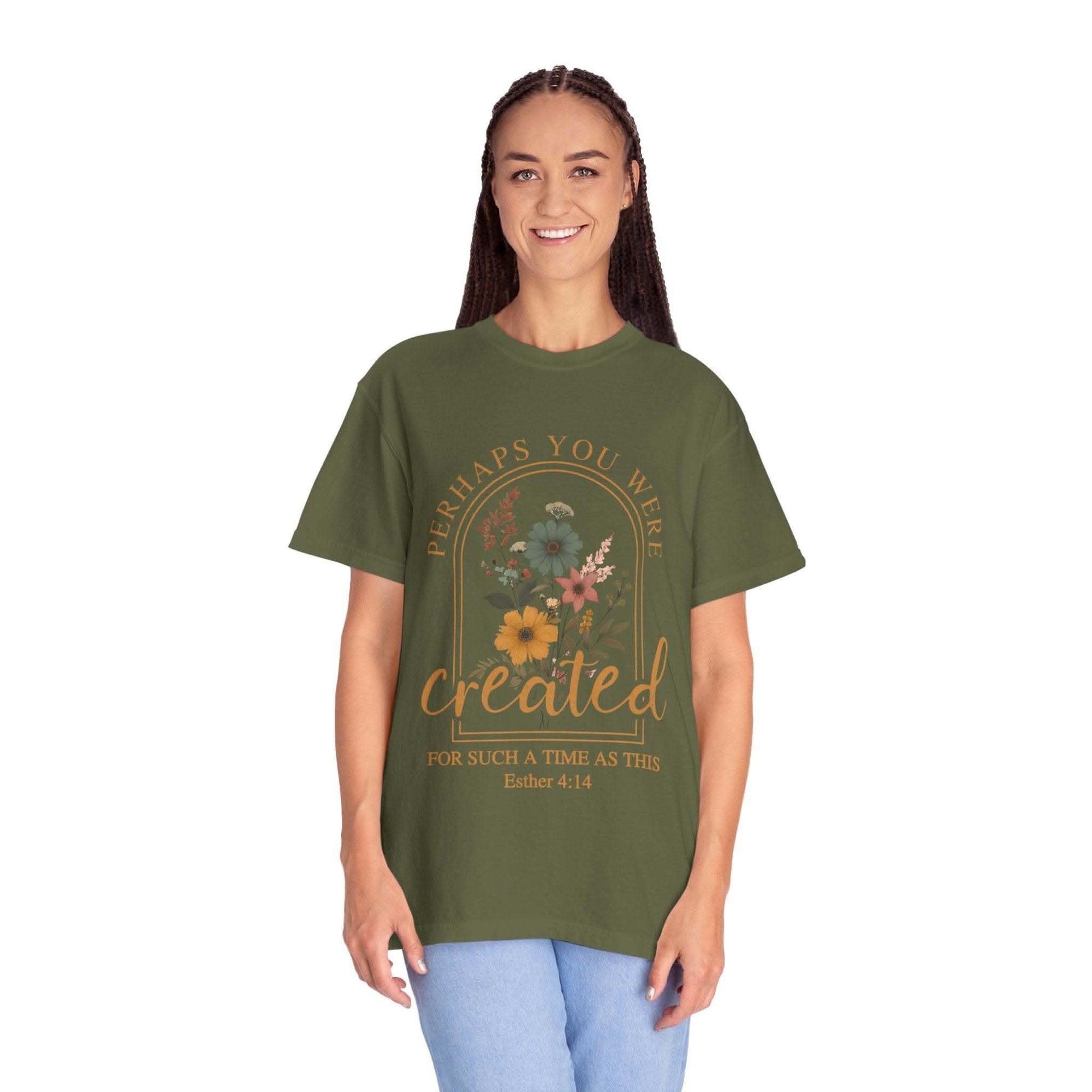 Created For Such A Time As This garment-dyed faith t-shirt with soft washed color and comfortable fit