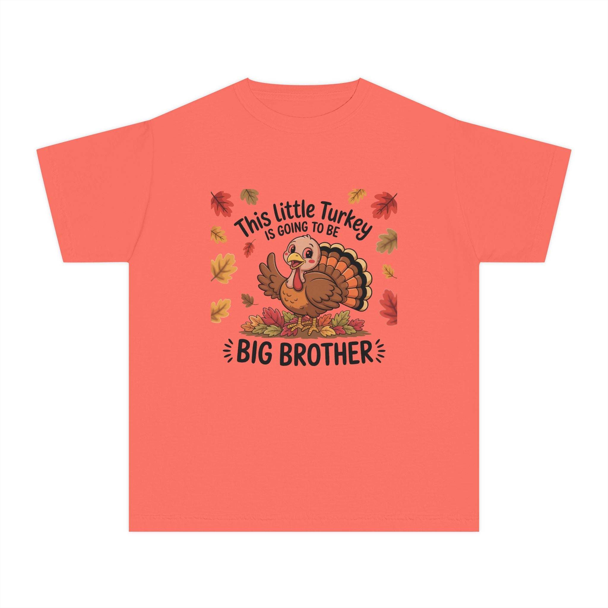 Granite Big Brother Thanksgiving announcement tee for kids by Printify, featuring crew neck and playful graphic