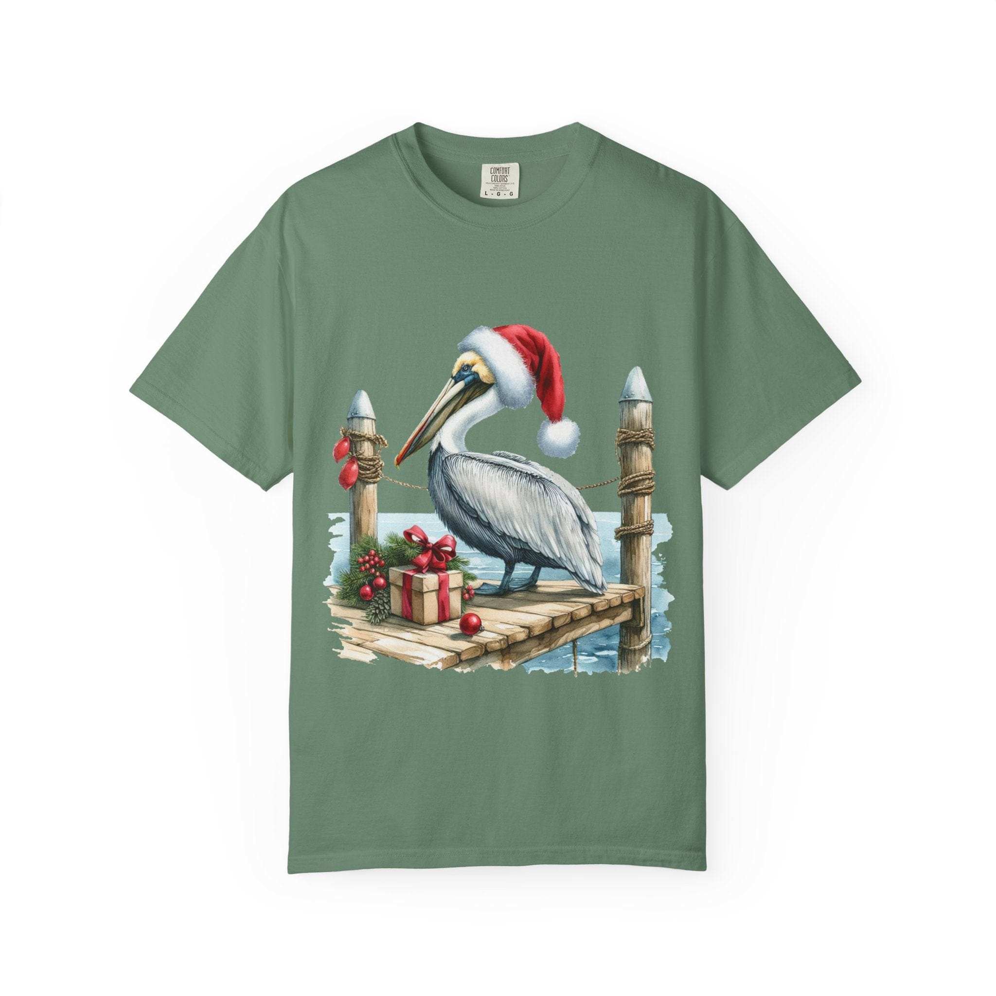 Christmas Pelican Santa T-Shirt - Festive Beach Holiday Tee