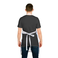 Man wearing Pastel Coastal Cowgirl apron with white tie-back straps, viewed from the back