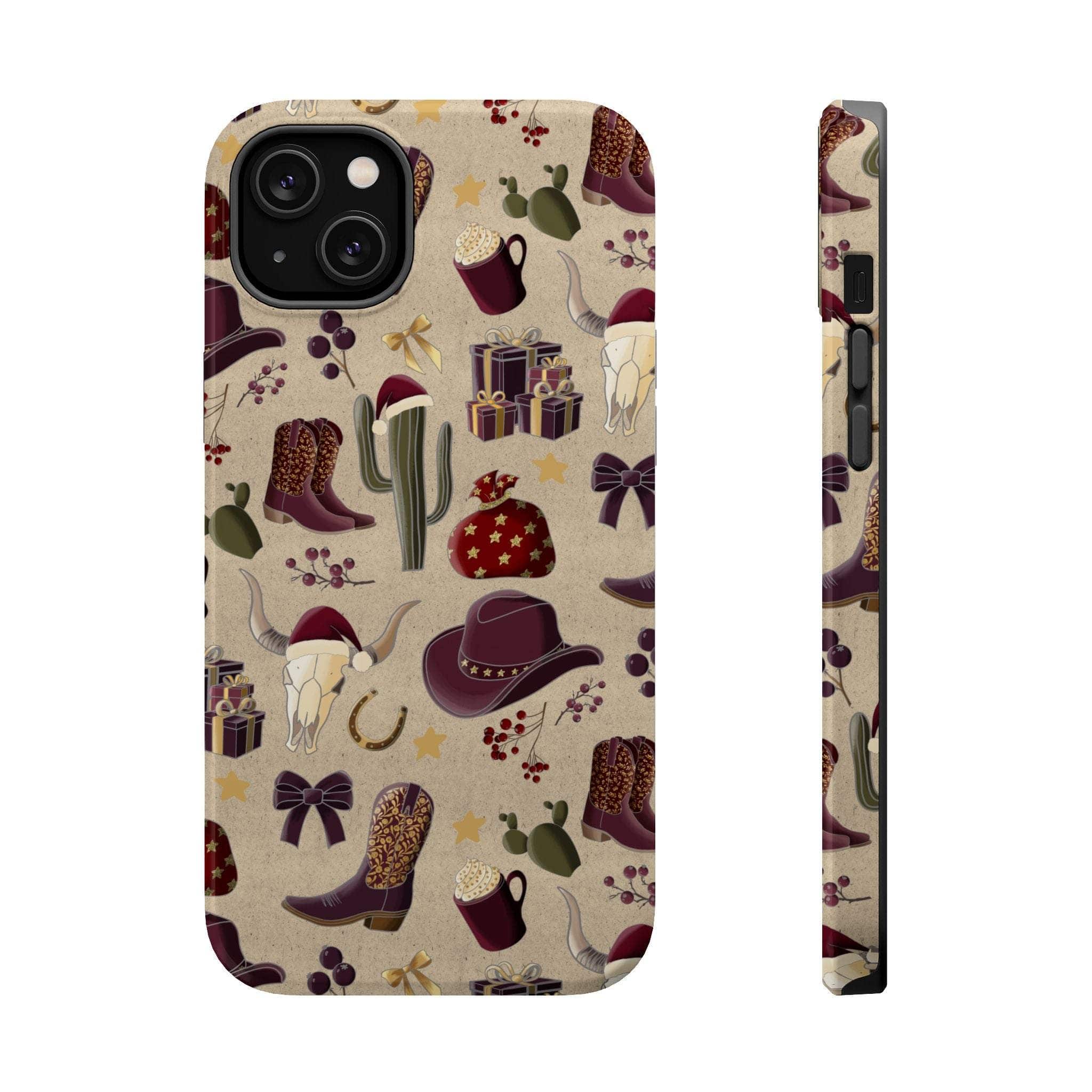 Festive cowboy-themed phone case in glossy and matte finishes for iPhone 17 and iPhone 17 Air by Printify.