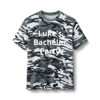 Custom Bachelor Party Camo Tee | Personalized Party Shirt