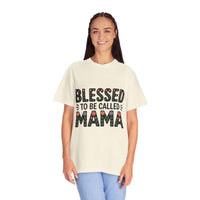 Floral "Blessed To Be Called Mama" T-Shirt with vintage wash and heartfelt floral lettering celebrating motherhood