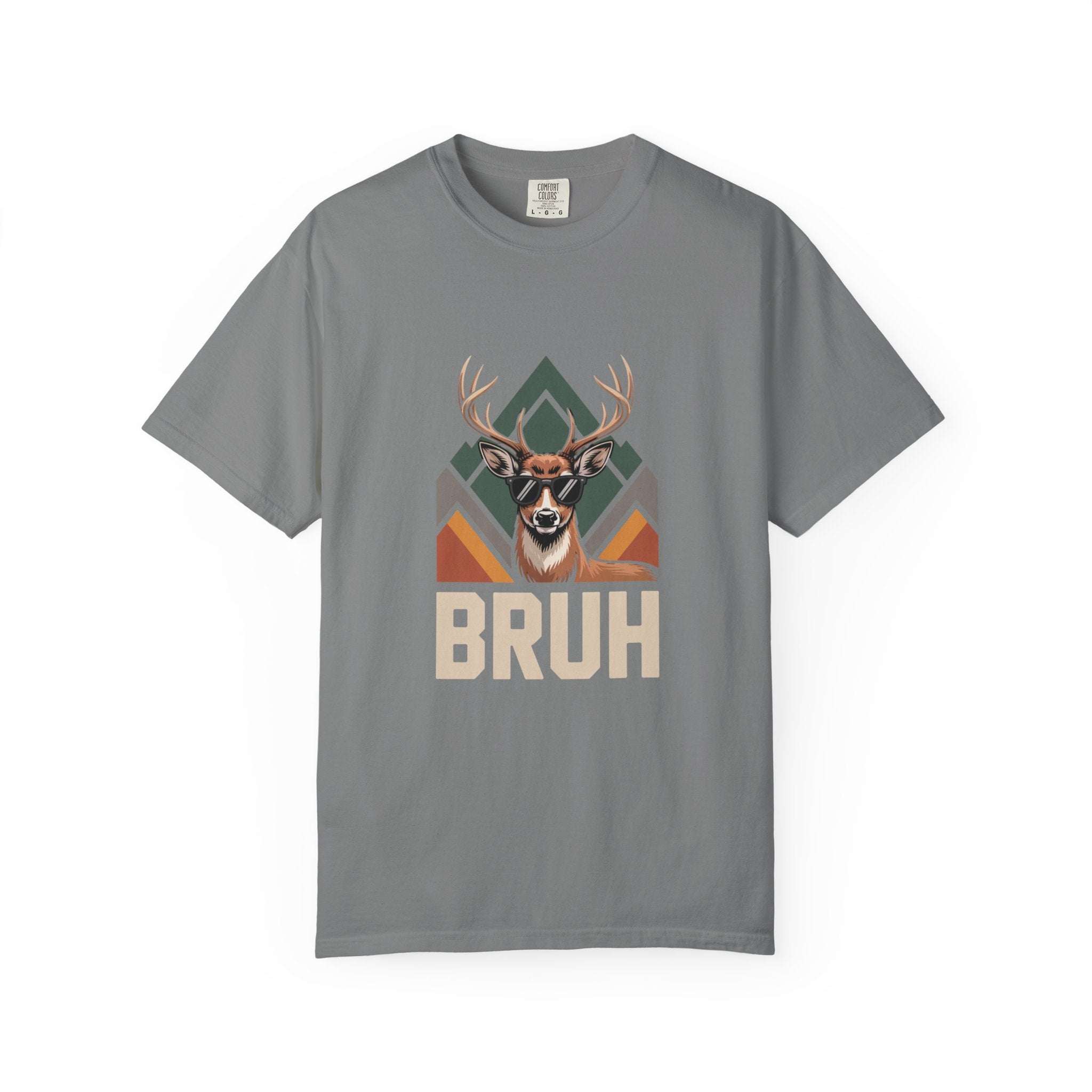 Bruh Deer T-Shirt with funny deer graphic on soft, heavyweight cotton tee