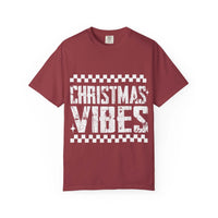 Distressed Christmas Vibes T-shirt with vintage worn-in holiday graphics and soft faded colors