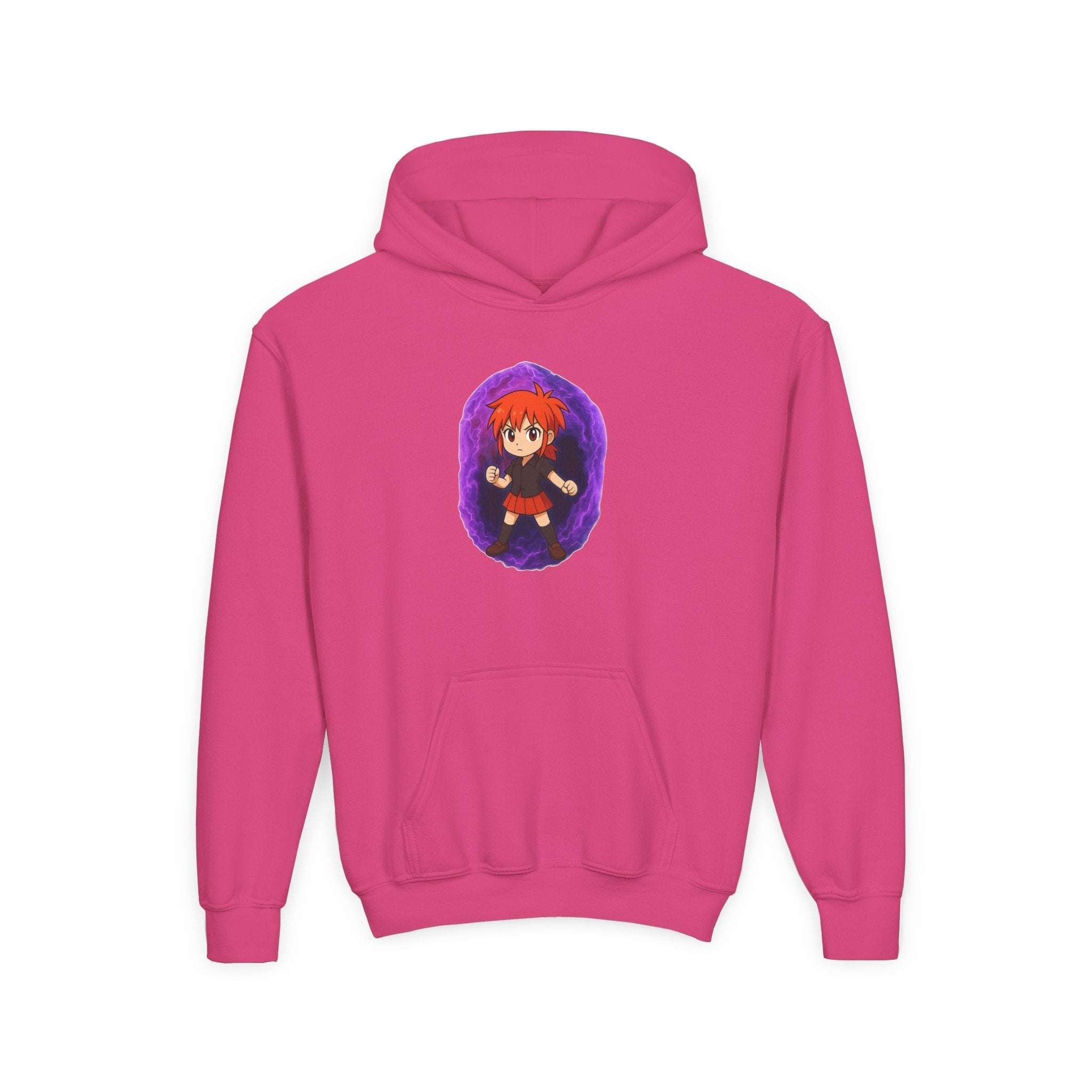 Anime Purple Power Girl Youth Hoodie Sweatshirt