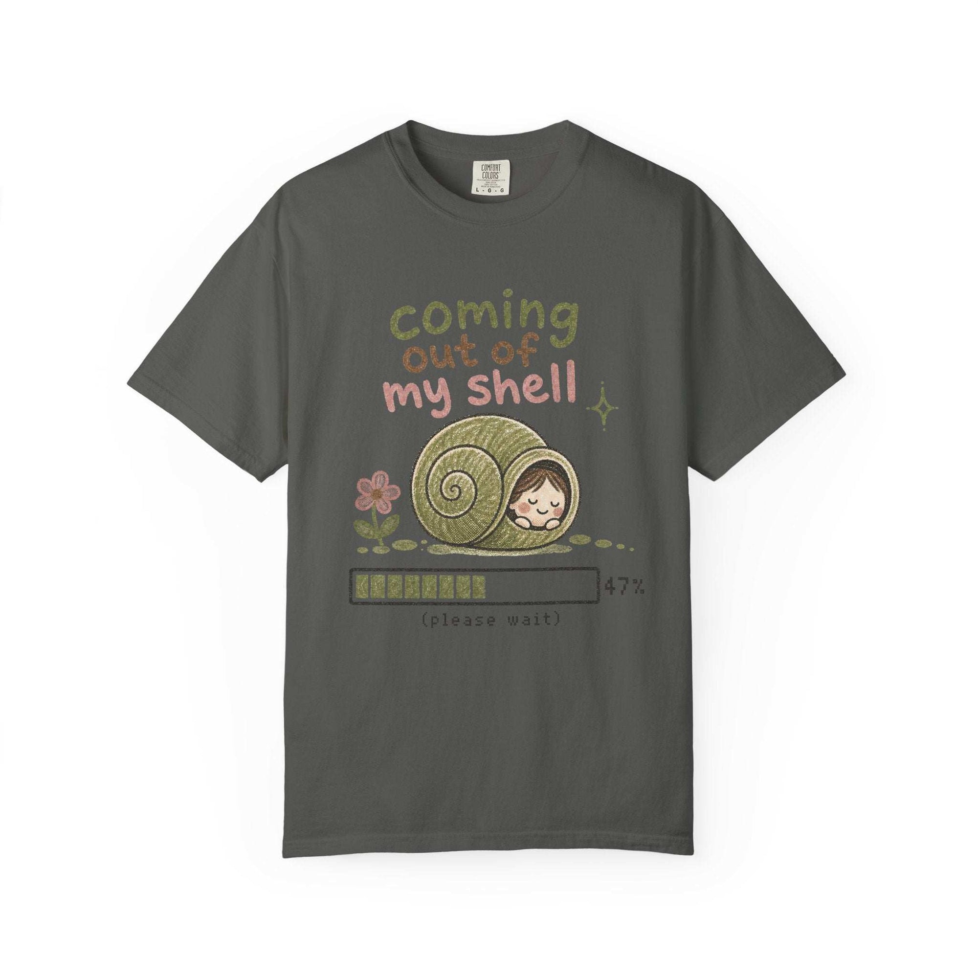 T-Shirt — "Coming Out of My Shell" Cute Snail Graphic Tee