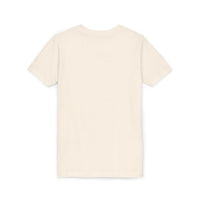 Youth tee featuring Highland Cow with Sunflowers artwork on soft cotton fabric