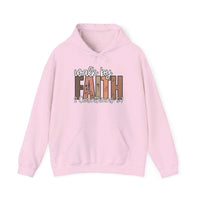 Faith Over Fear Hoodie with "Walk by Faith" inspirational Christian sweatshirt design