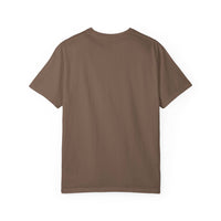 Espresso cotton t-shirt featuring 'Santa I Deliver All Night Long' print, holiday-themed design by Printify