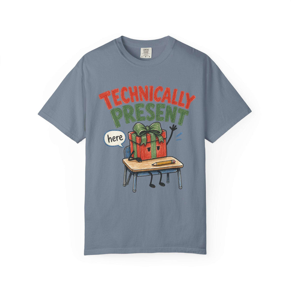 Technically Present Holiday T-Shirt — Funny Christmas Gift Box Graphic Tee