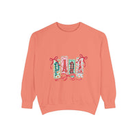 Preppy Christmas sweatshirt in butter color, perfect holiday gift for teachers or para educators, by Printify.