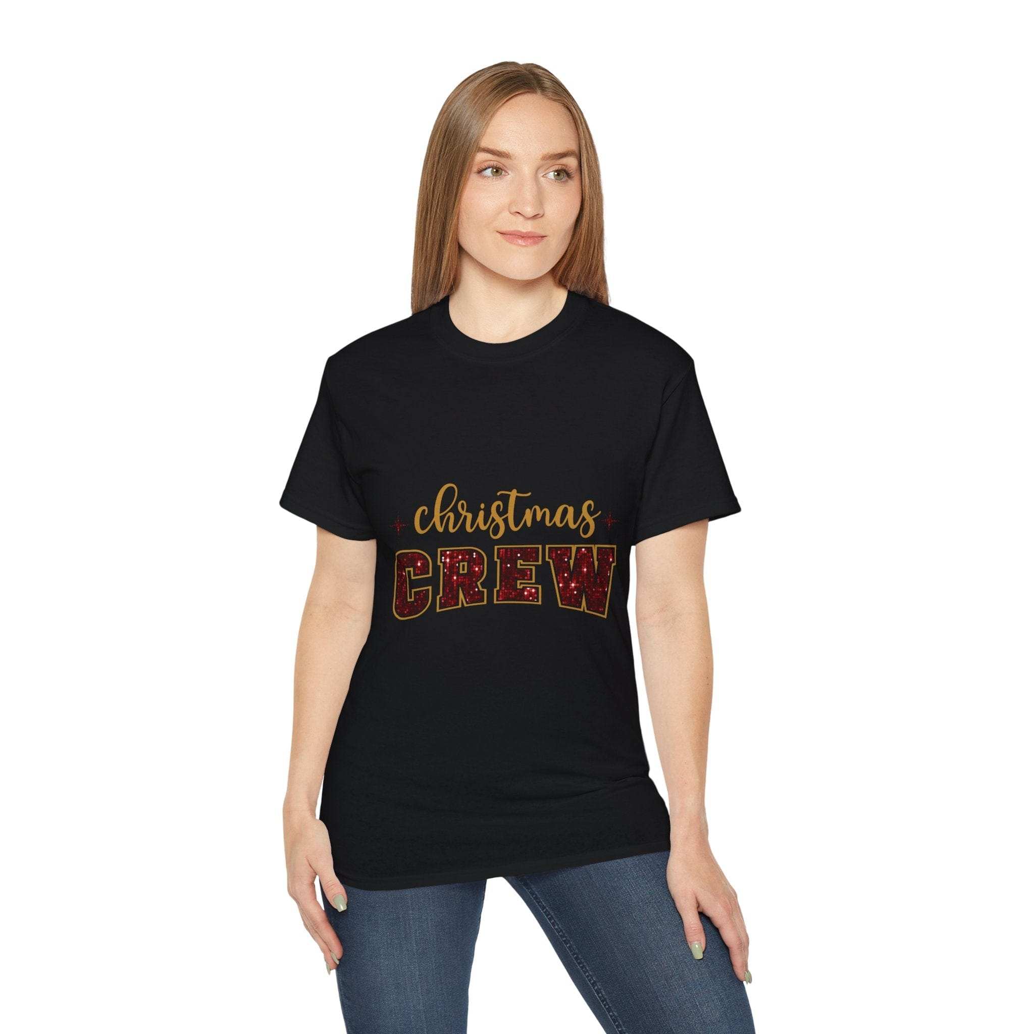Christmas Crew Faux Glitter Tee