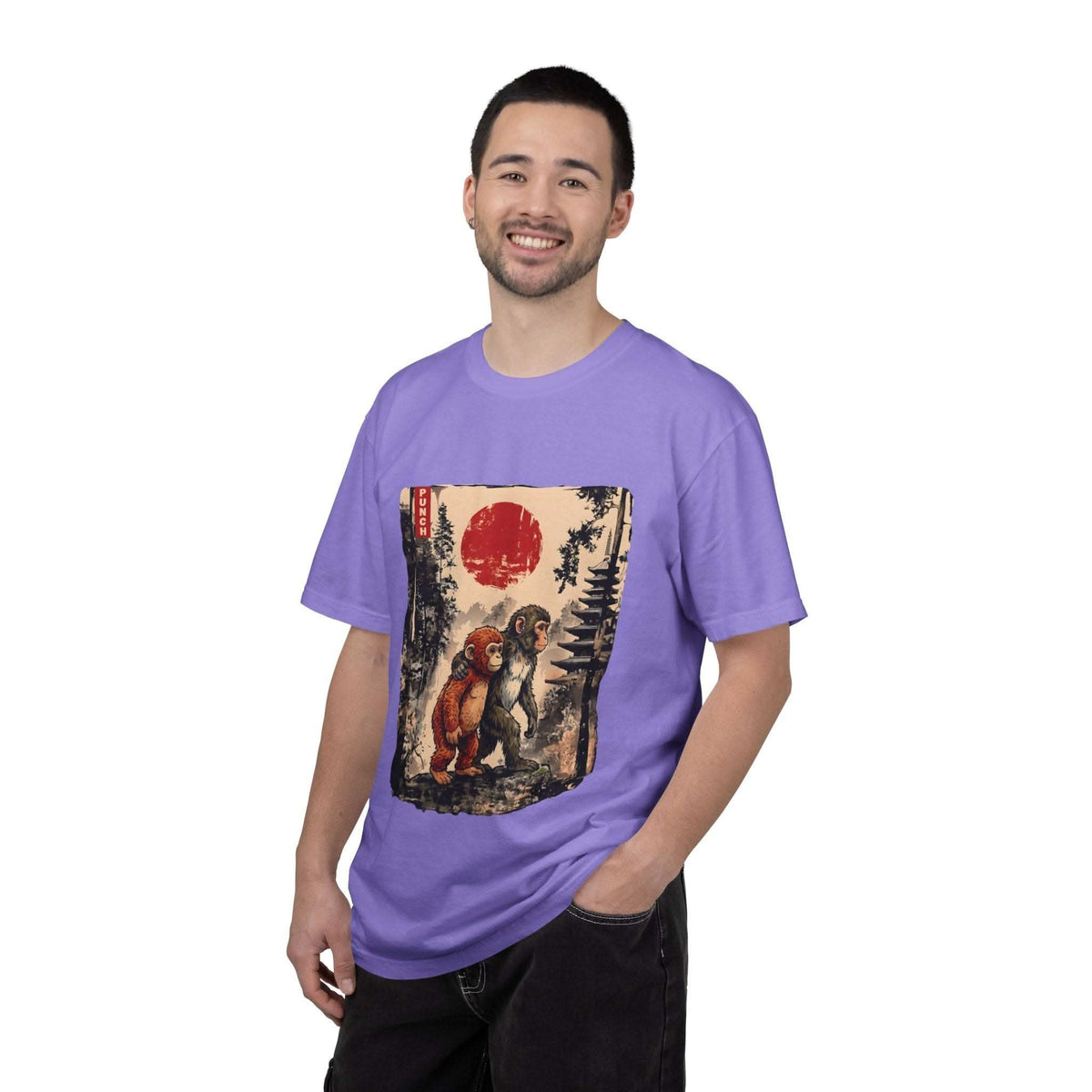 Kawaii Monkey Japanese Ukiyoe Cotton T-Shirt