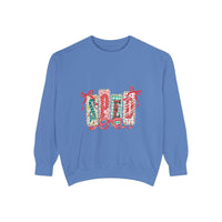 Pepper garment-dyed sweatshirt for preppy SPED teachers, featuring a festive Christmas design by Printify