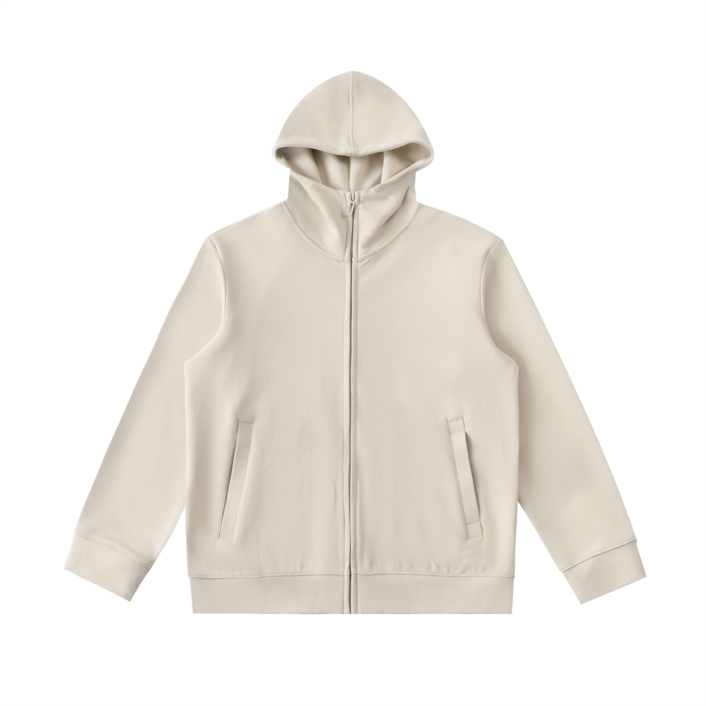 Heavyweight High Neck Zip-Up Hoodie