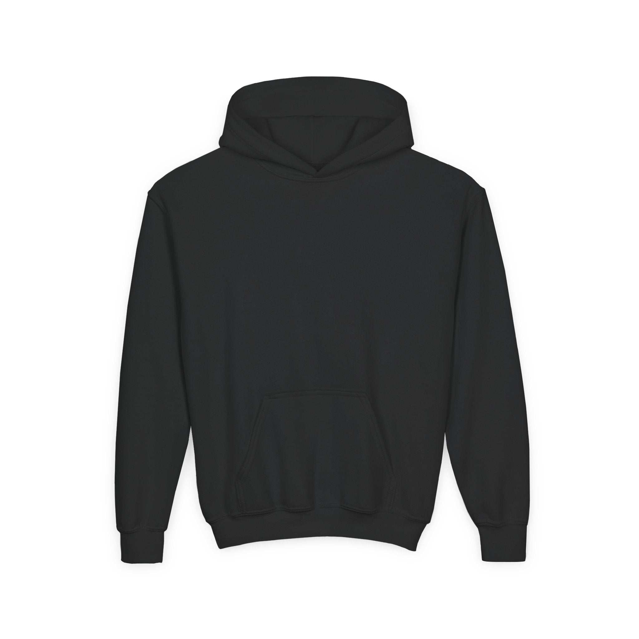Carolina Blue patchwork hoodie for kids with embroidered details, durable fabric, by Printify