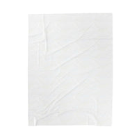 White velveteen plush blanket with subtle floral highland cow design and soft texture