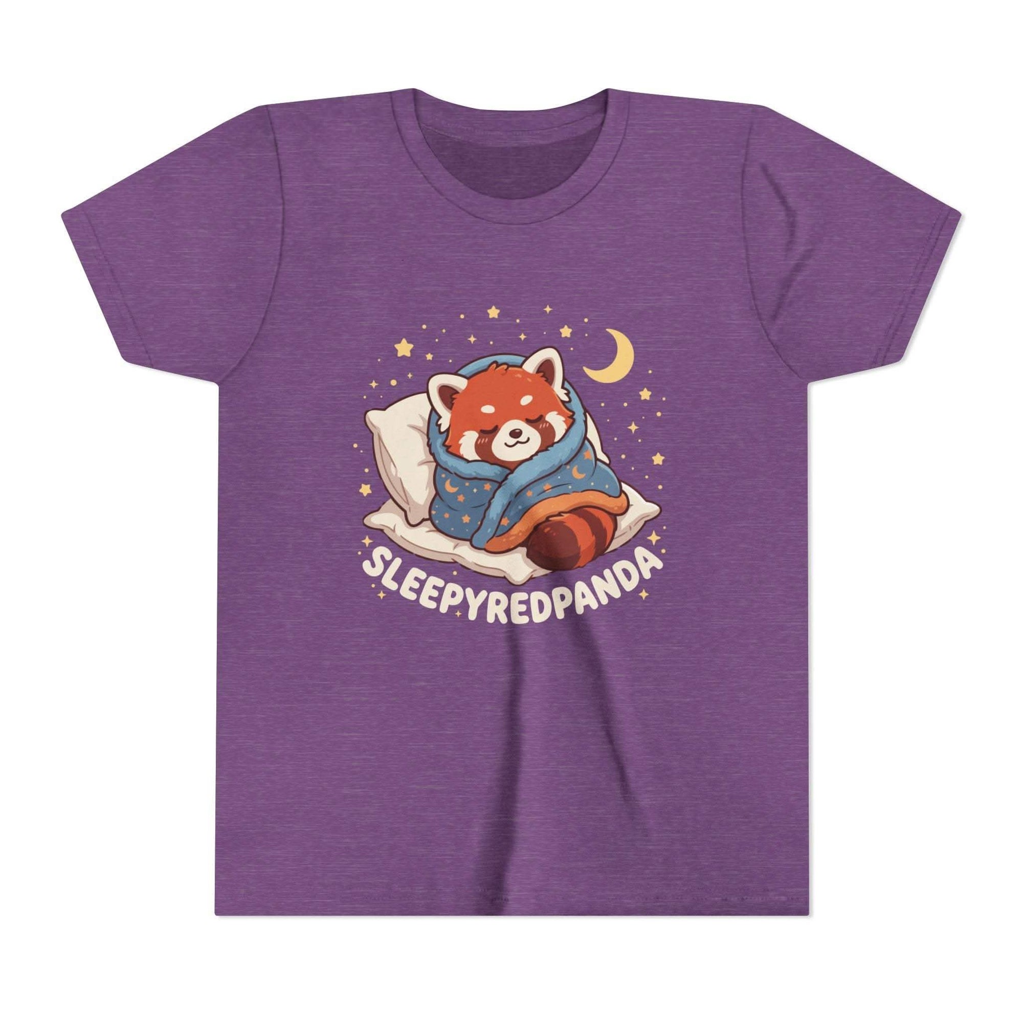 Sleepy Red Panda Youth Tee | cute sleeping red panda, moon pillow, kids shirt