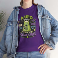 Introvert Alien Abduction T-Shirt | Weirdcore "UFO Took My Social Skills" Graphic Tee | Surreal Sci-Fi Top