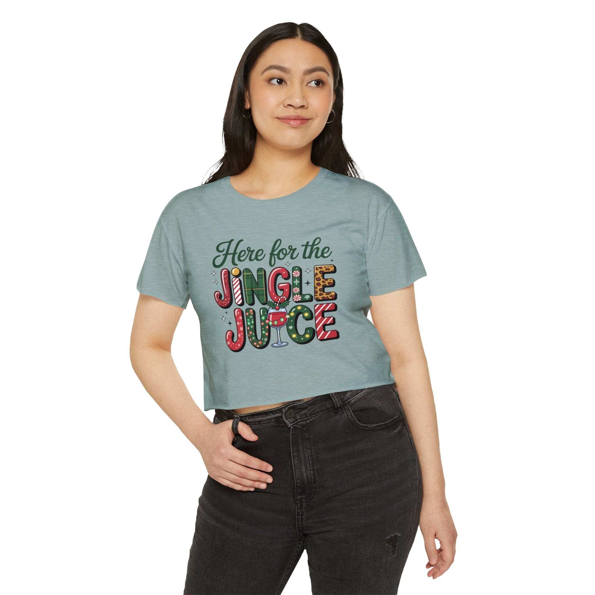 Crop Top Women's Festival Here For The Jingle Juice T-Shirt