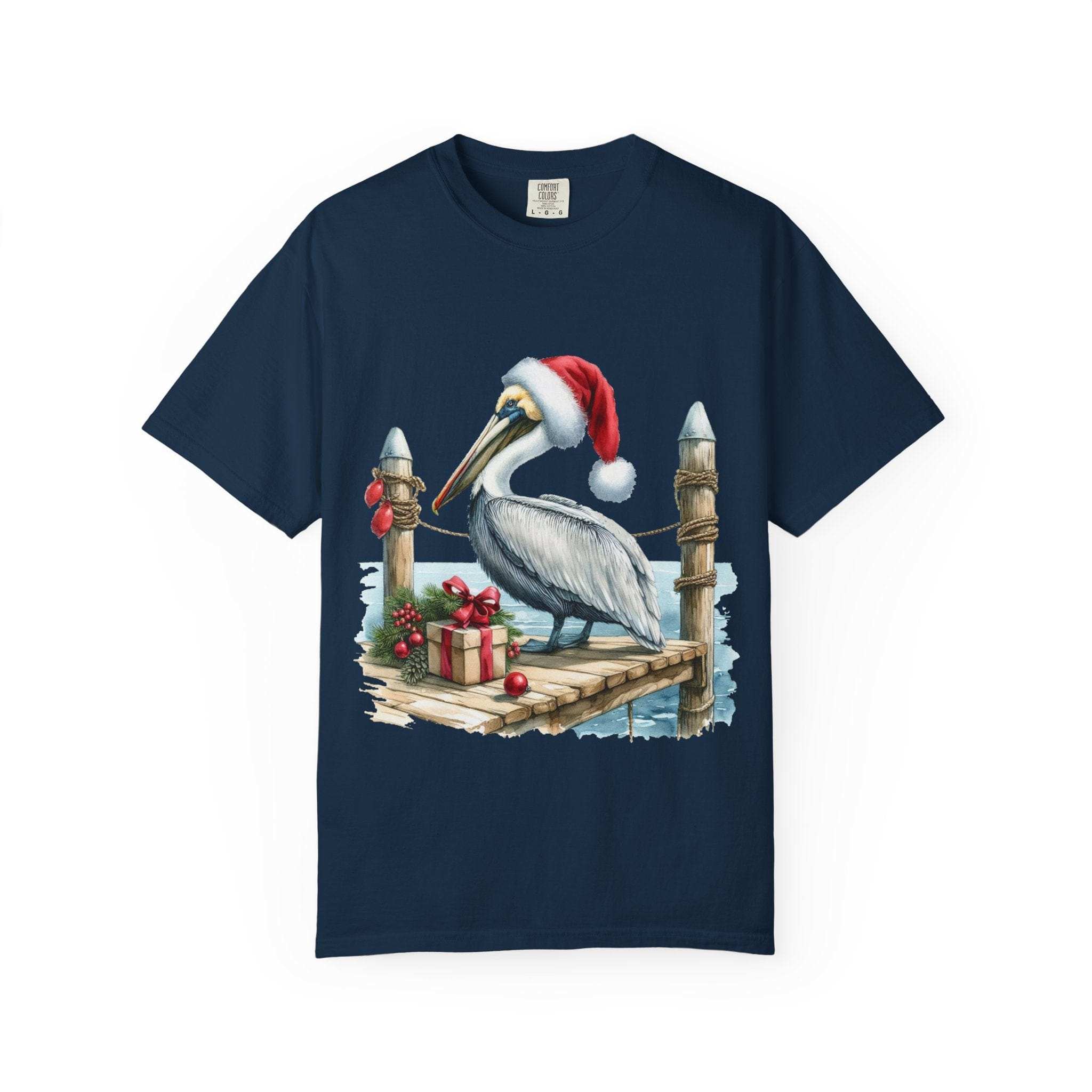 Christmas Pelican Santa T-Shirt - Festive Beach Holiday Tee