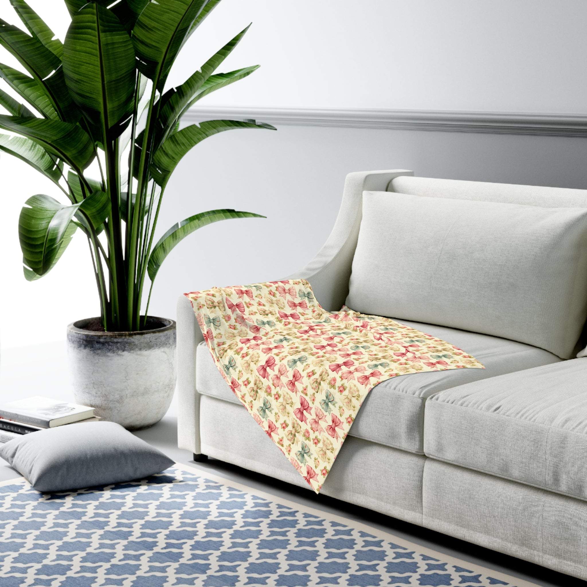 Swaddle Blanket - Floral Coquette Bows Design