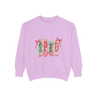 Pepper garment-dyed sweatshirt for preppy SPED teachers, featuring a festive Christmas design by Printify