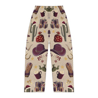 Women's Cowgirl Christmas Pajama Pants in festive western print, soft brushed polyester, breathable and cozy for holiday lounging