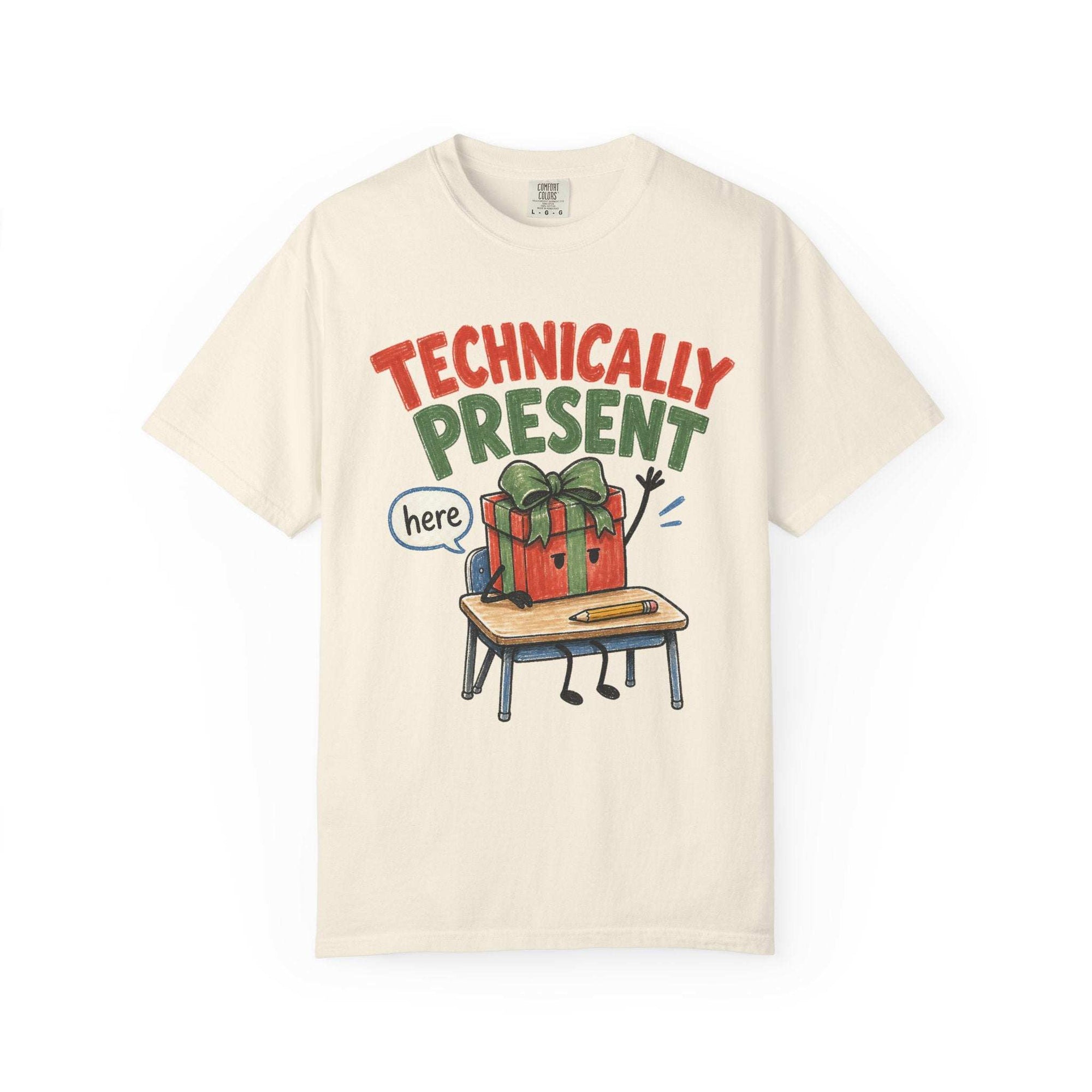 Technically Present Holiday T-Shirt — Funny Christmas Gift Box Graphic Tee