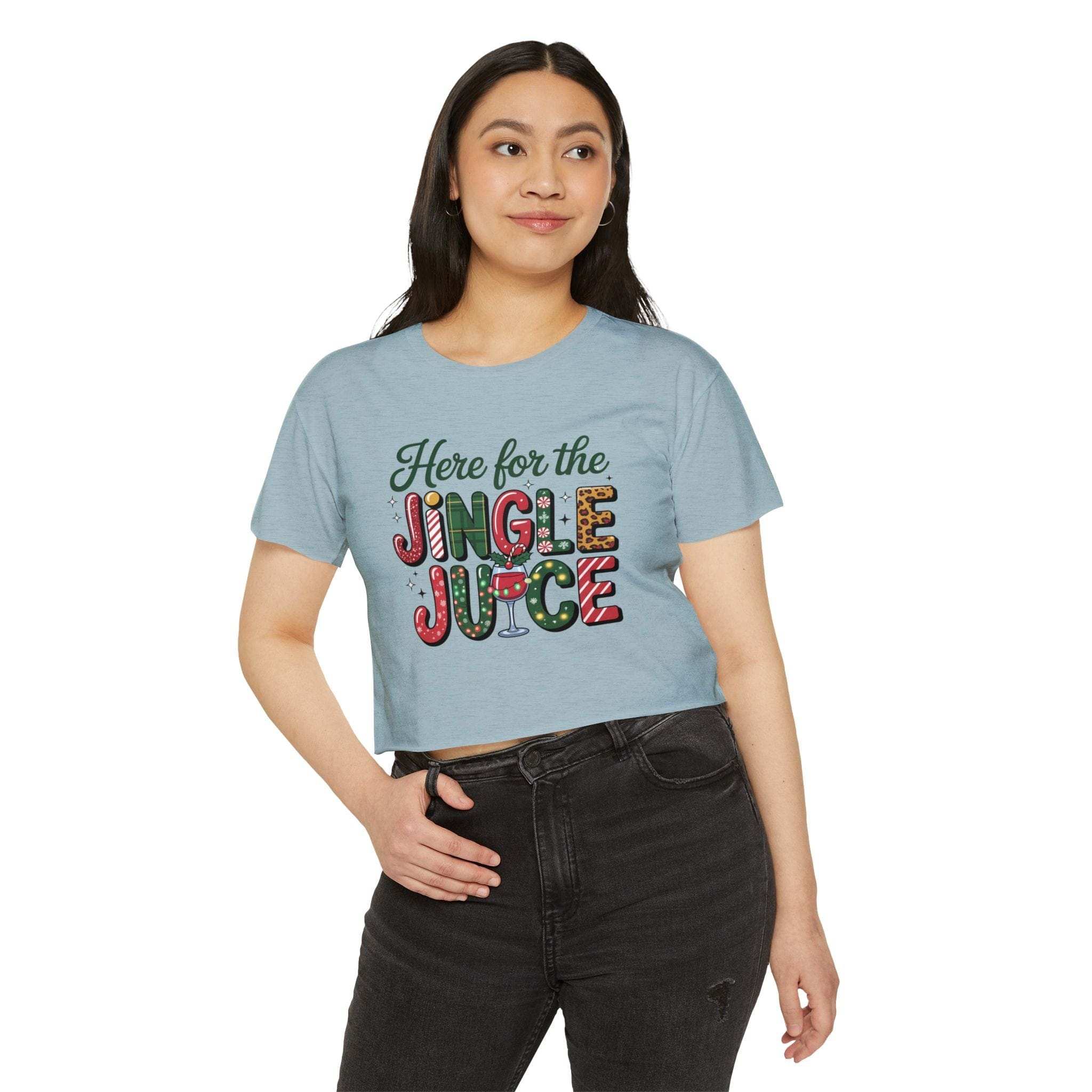 Crop Top Women's Festival Here For The Jingle Juice T-Shirt