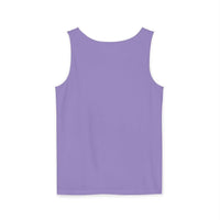 Purple sleeveless tank top with a relaxed fit and durable ring spun cotton fabric