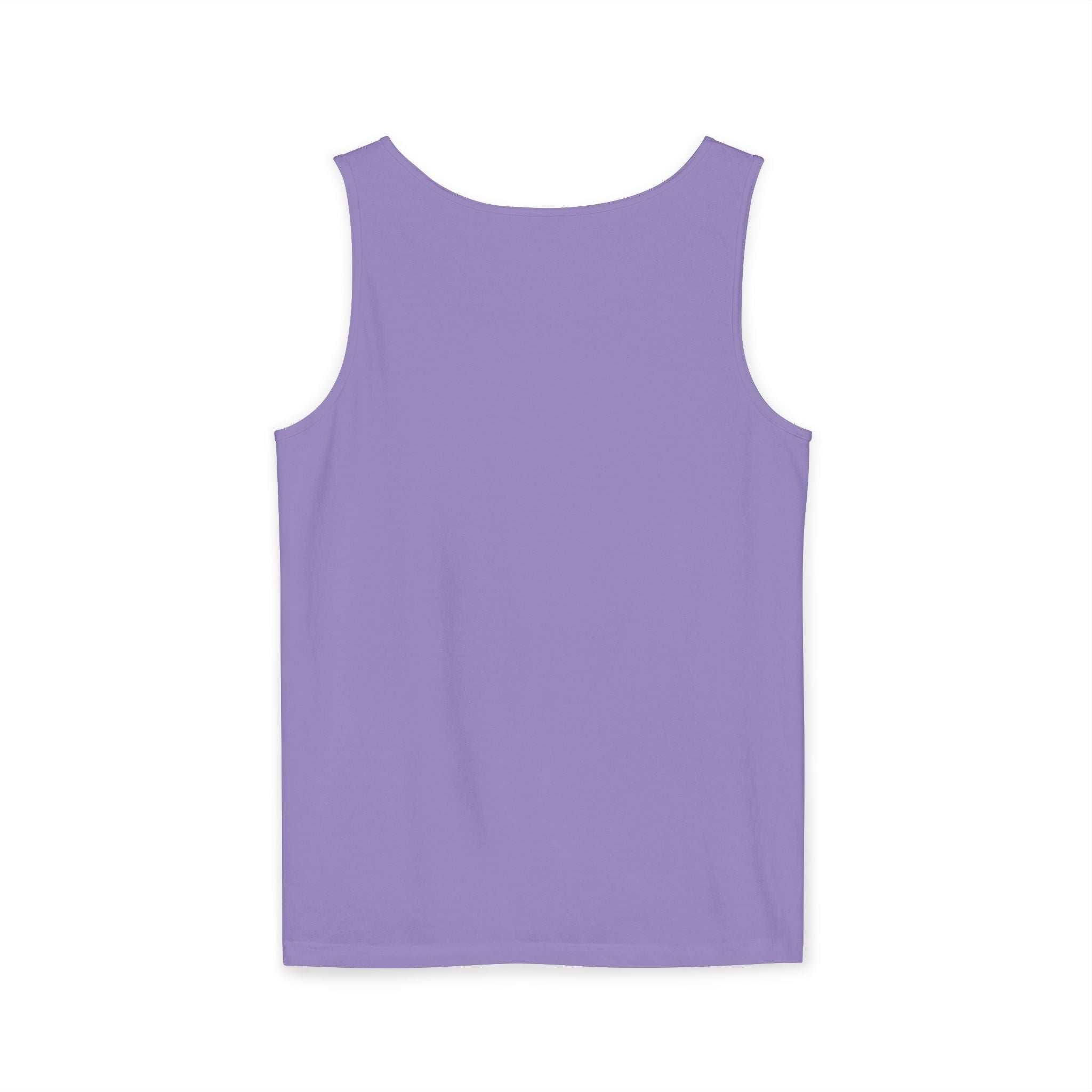 Purple sleeveless tank top with a relaxed fit and durable ring spun cotton fabric