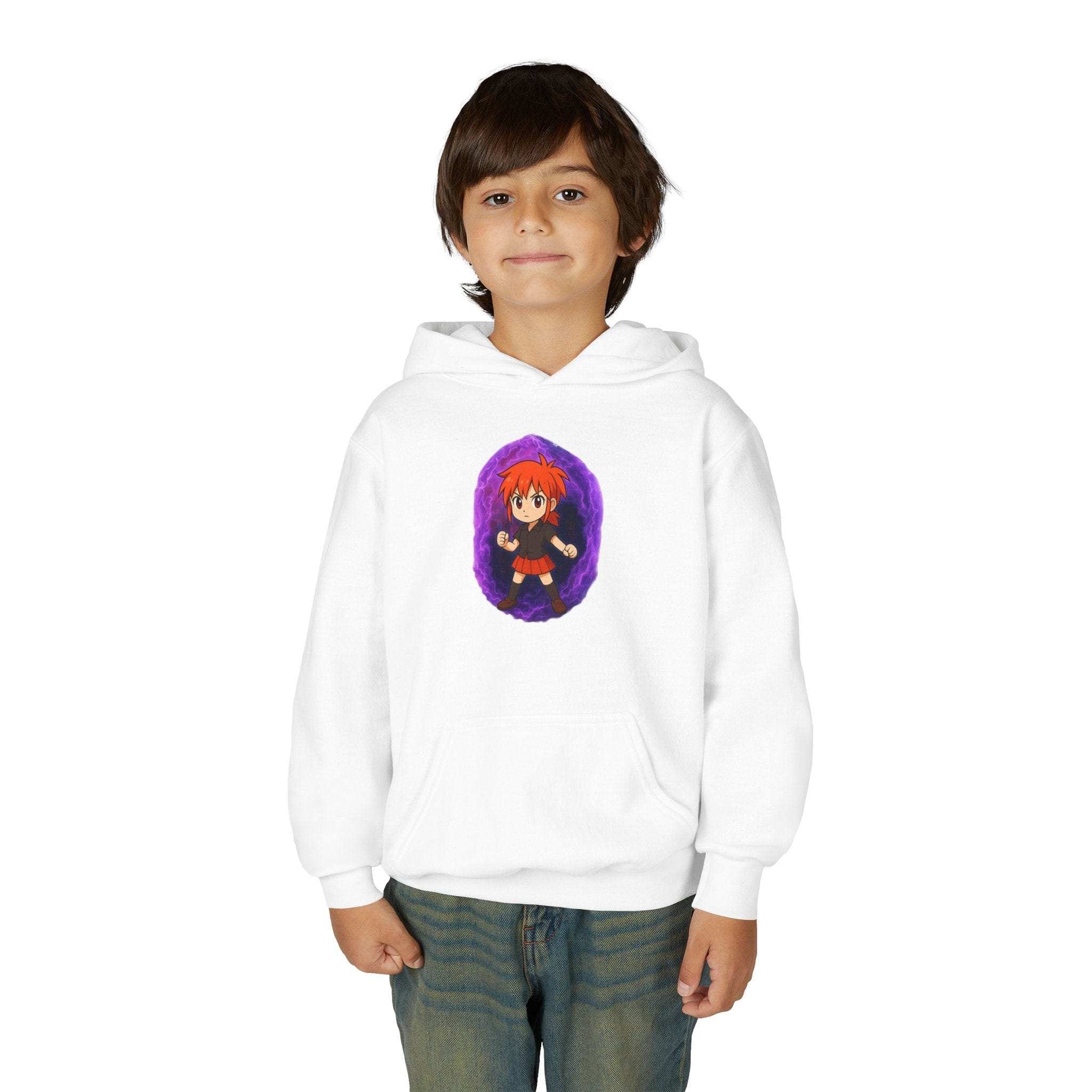 Anime Purple Power Girl Youth Hoodie Sweatshirt