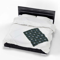 Velveteen plush blanket with winter coquette bows design on bed, cozy festive holiday decor, soft quick-drying polyester material