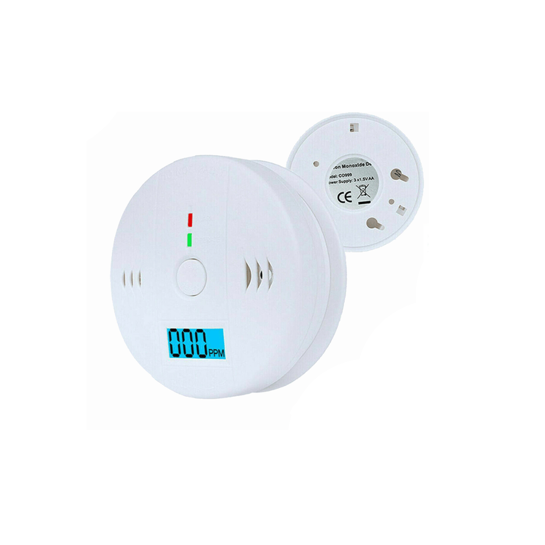 LCD combination carbon monoxide detector with alarm and LCD display