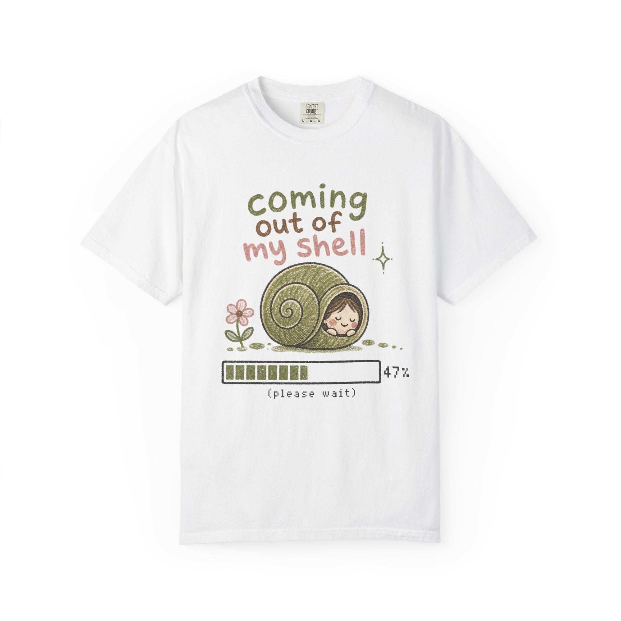 T-Shirt — "Coming Out of My Shell" Cute Snail Graphic Tee