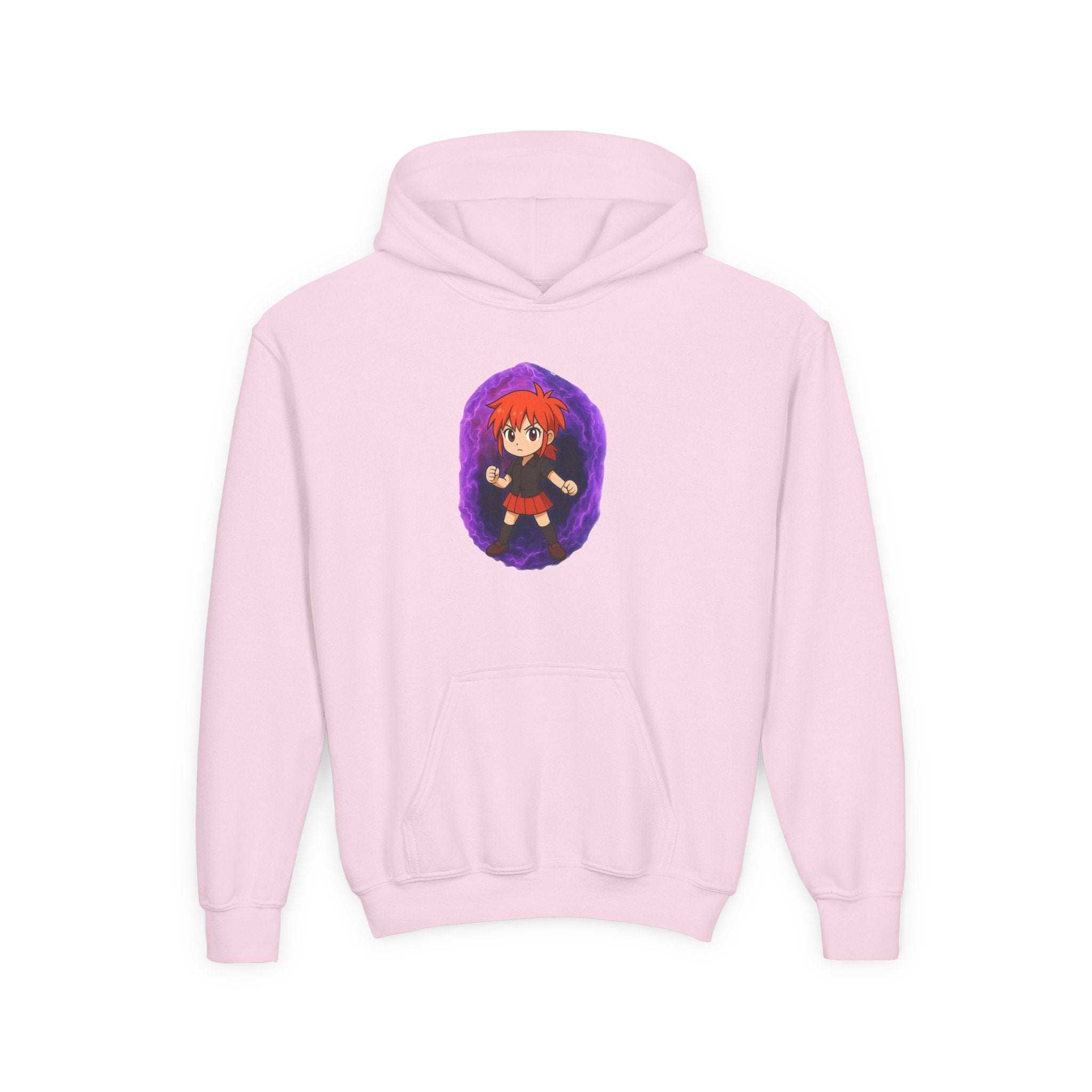 Anime Purple Power Girl Youth Hoodie Sweatshirt