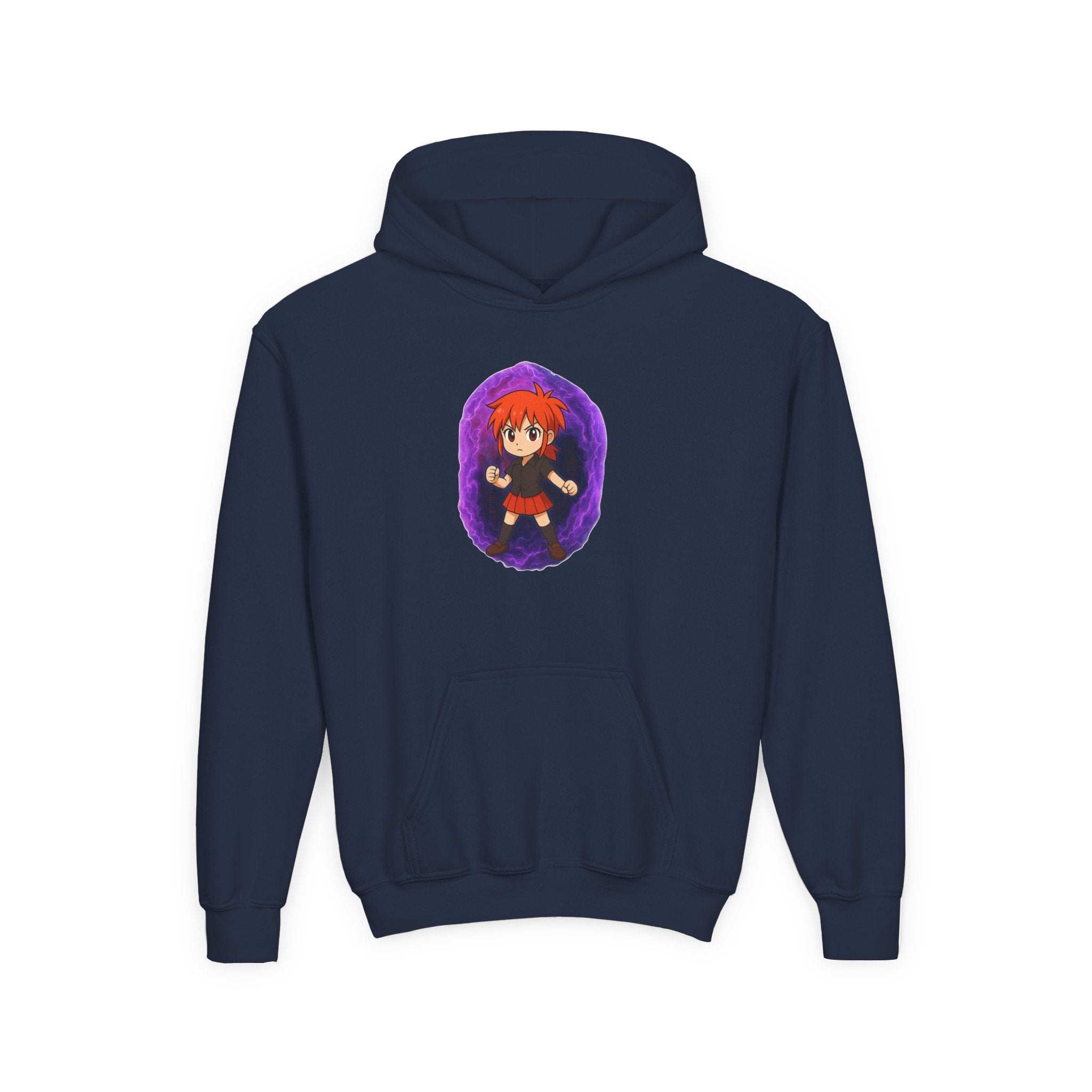 Anime Purple Power Girl Youth Hoodie Sweatshirt