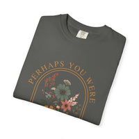 Garment-dyed soft cotton T-shirt with "Created For Such A Time As This" faith message