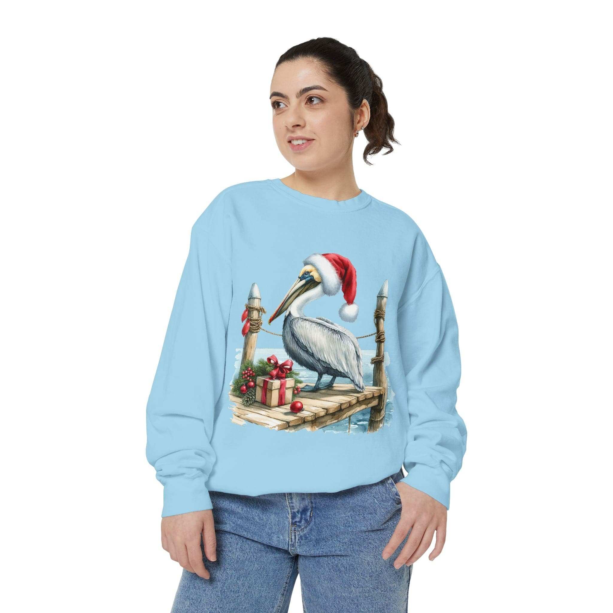 Christmas Pelican Santa Sweatshirt - Festive Holiday Pullover