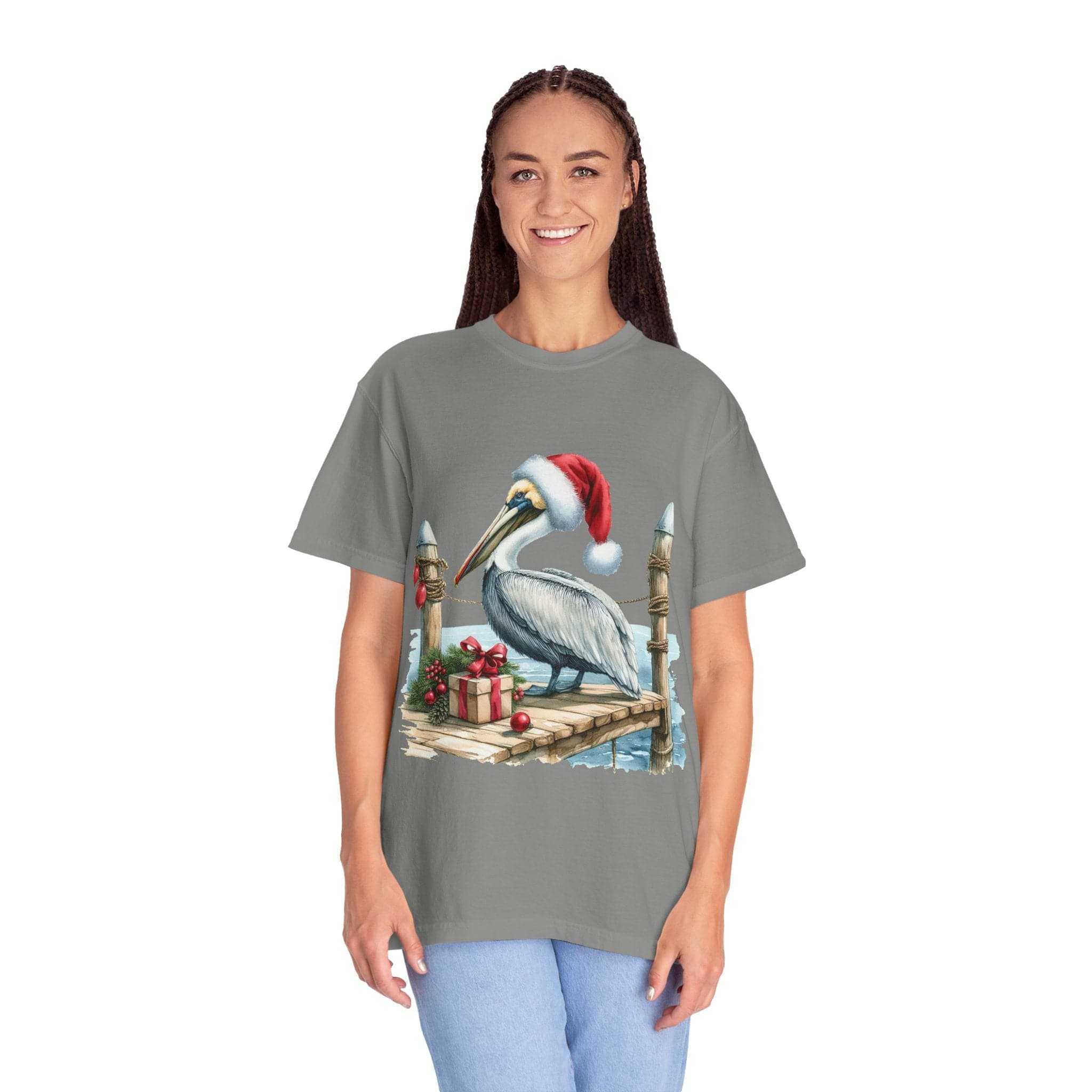 Christmas Pelican Santa T-Shirt - Festive Beach Holiday Tee