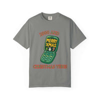Retro 2000 Christmas T-shirt in red, featuring festive graphics for a cool holiday look by Printify.